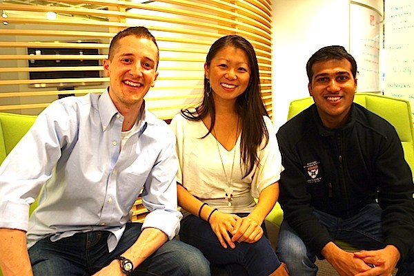Trivpal Founders Jonathan Evans, Karen Tang and Abhishek Agrawal