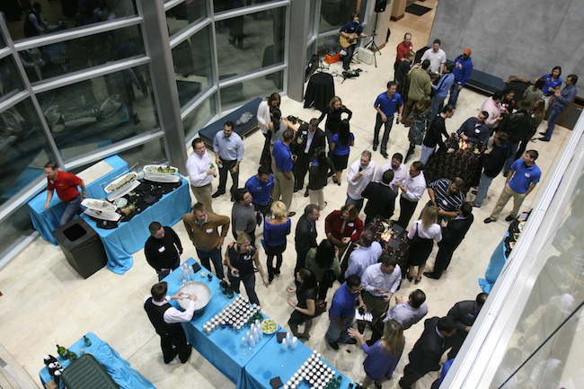 A networking event at the Hough School of Business