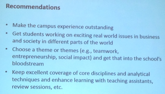 Paul Danos' recommendations to other deans
