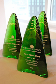 Aspen Institute Case Competition trophies