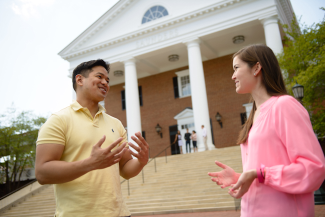 Darden MBA candidate and ex-Marine Derek Rey with fellow class of '15 Darden MBA student Lindsay Luke