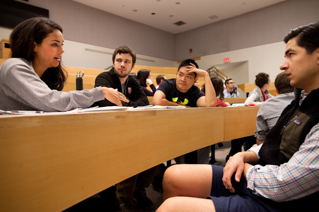 Small group class discussion in the MIT Sloan School of Management - Ethan Baron photo