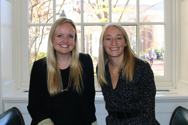 Britt Danneman (left) and Julia Senior (right), current Harvard Business School students and founders of Sports Ketchup. Courtesy photo