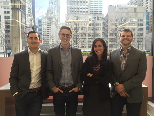 The original Transparent MBA team. Pictured from left to right are Jeremy Selbst, Mitch Kirby, Alyssa Jaffee and Kevin Marvinac. Courtesy photo
