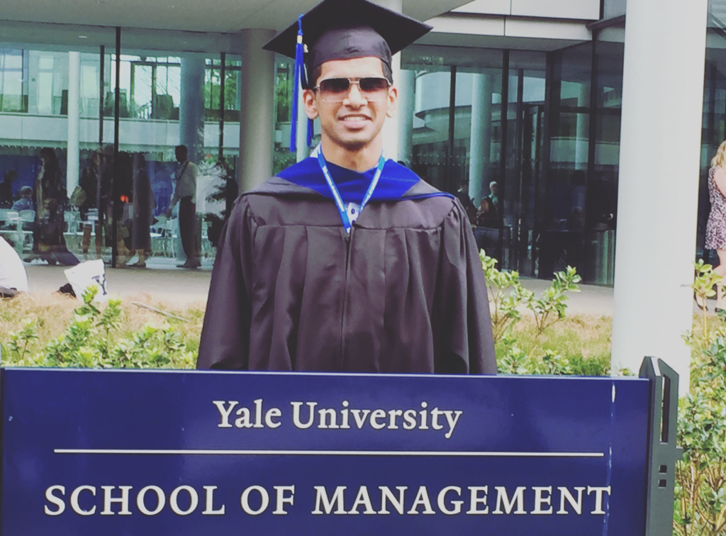 Shaan Patel the day he graduated from Yale SOM 