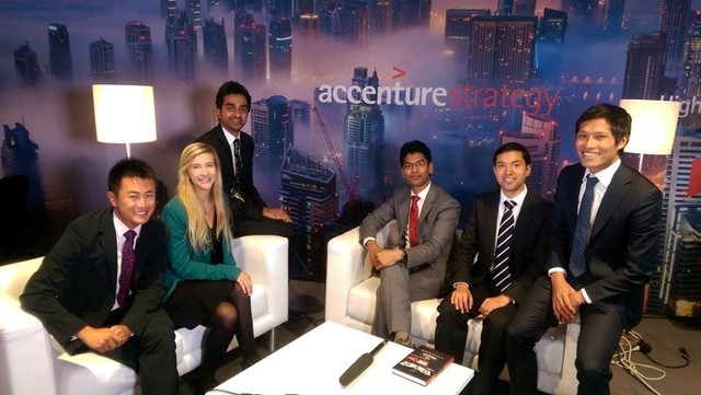 INSEAD MBA students assigned to work on the Accenture Strategy-World Economic Forum Digital Transformation Initiative at the WEF meeting in Davos