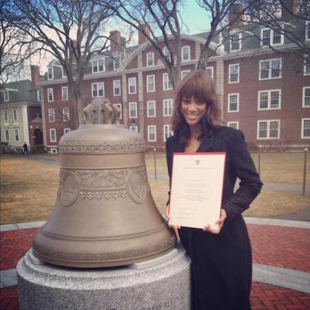 After earning her HBS certificate, Tyra Banks tweeted this picture from the business school campus
