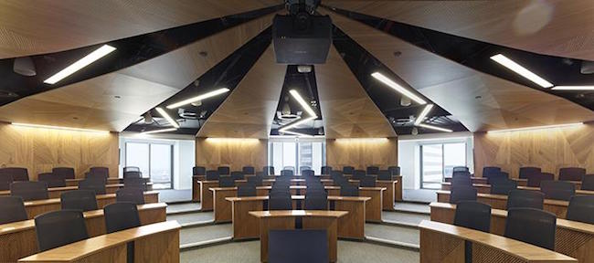 One of two classrooms at UCL's Canary Wharf home in London