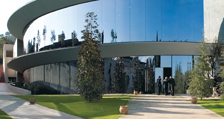 Curved, glass-lined building of IESE Business School
