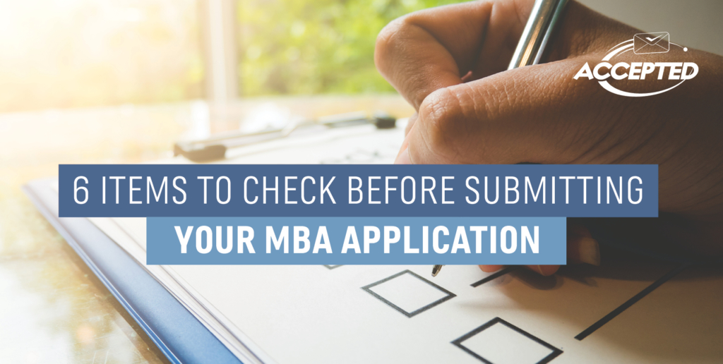 Getting ready to submit your MBA application
