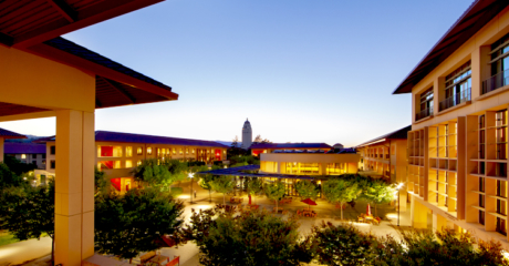 Stanford Graduate School of Business at dusk