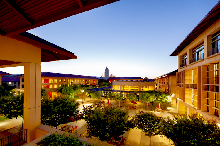 Stanford Graduate School of Business at dusk