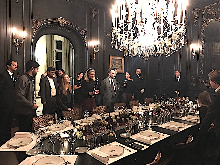 HEC Paris MBA students enter the dining room on their trek to Veuve Clicquot