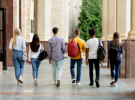 students on campus