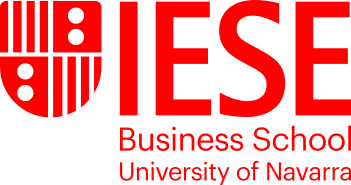 IESE Business School University of Navarra stacked logo red on white