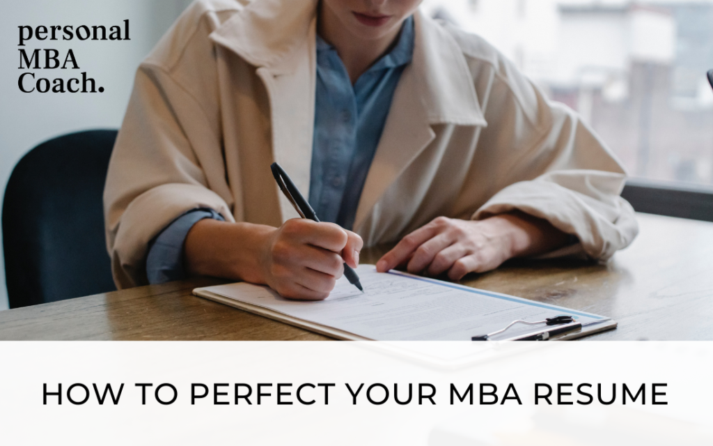 Crafting your perfect MBA resume