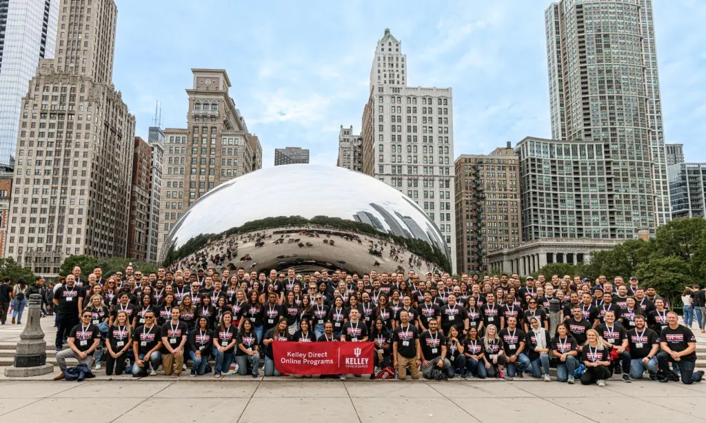 Kelley Direct students participate in Kelley on Location in Chicago in September 2022. The online MBA program at Indiana University Kelley School of Business has topped P&Q’s Online MBA ranking for the second straight year. Courtesy photo