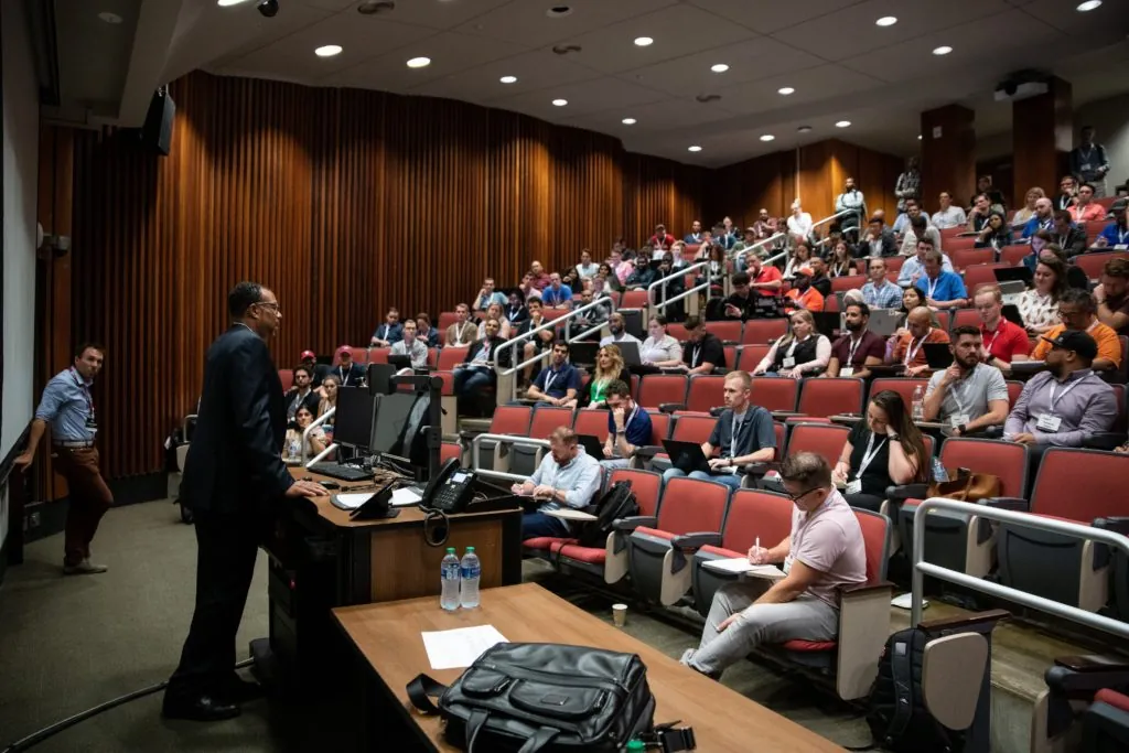 Incoming MBA students were introduced to the Kelley Direct program during Kelley on Campus in Bloomington, Indiana, in May 2023. Courtesy photo