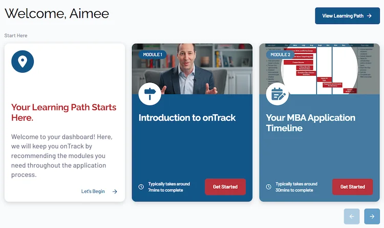 onTrack MBA admissions