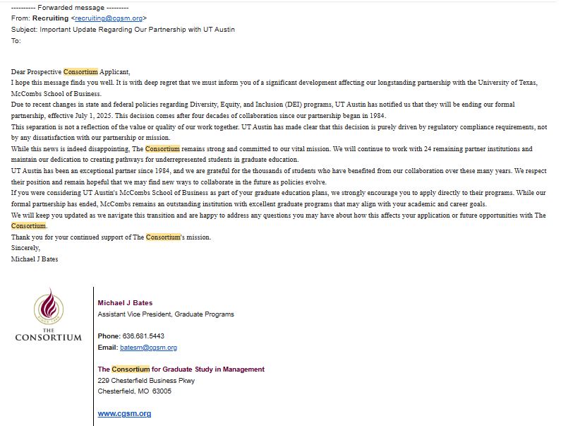 Still No Comment On McCombs & Consortium Split